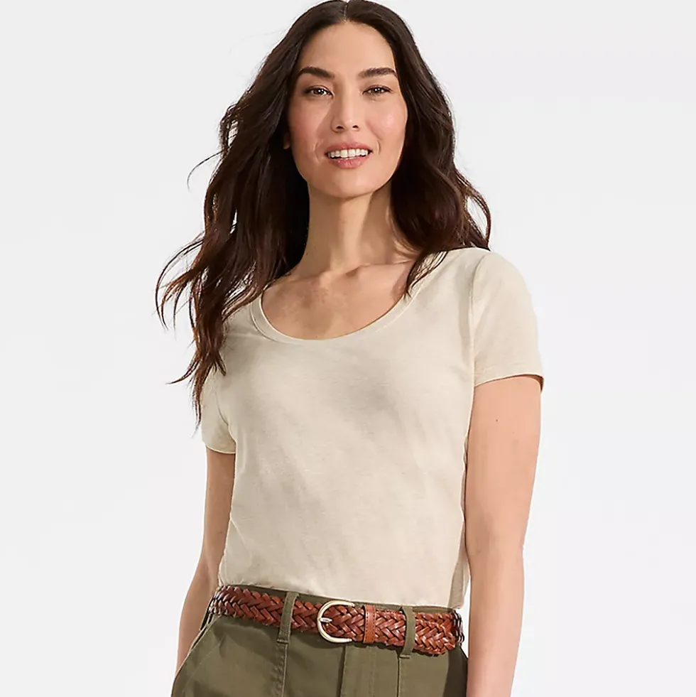 Women's Short Sleeve Lightweight Jersey Scoop Neck T-shirt