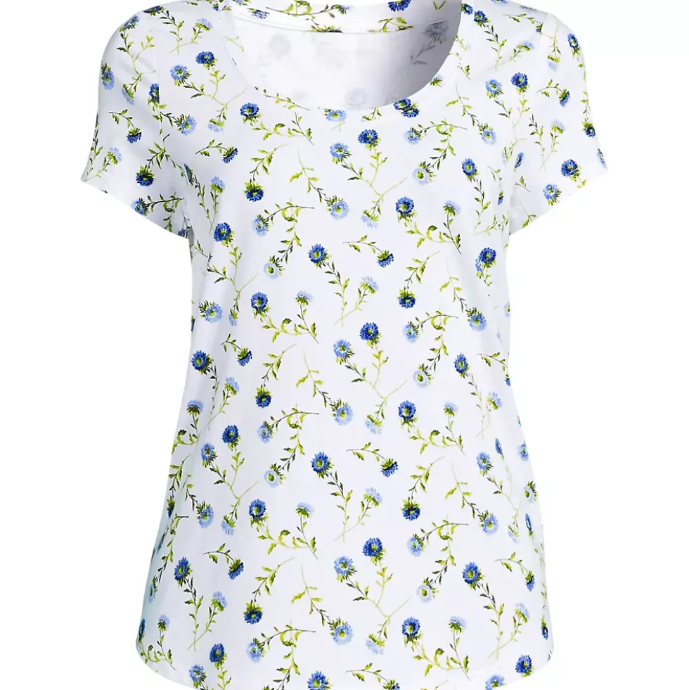 Women's Short Sleeve Lightweight Jersey Scoop Neck T-shirt