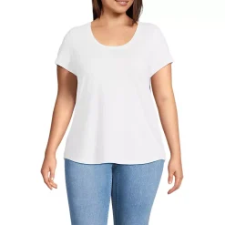 Women's Short Sleeve Lightweight Jersey Scoop Neck T-shirt