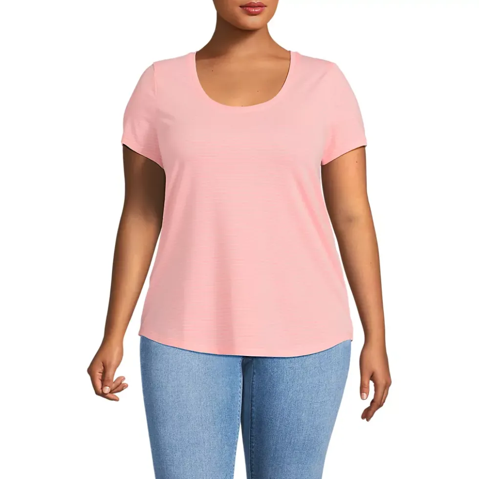 Women's Short Sleeve Lightweight Jersey Scoop Neck T-shirt