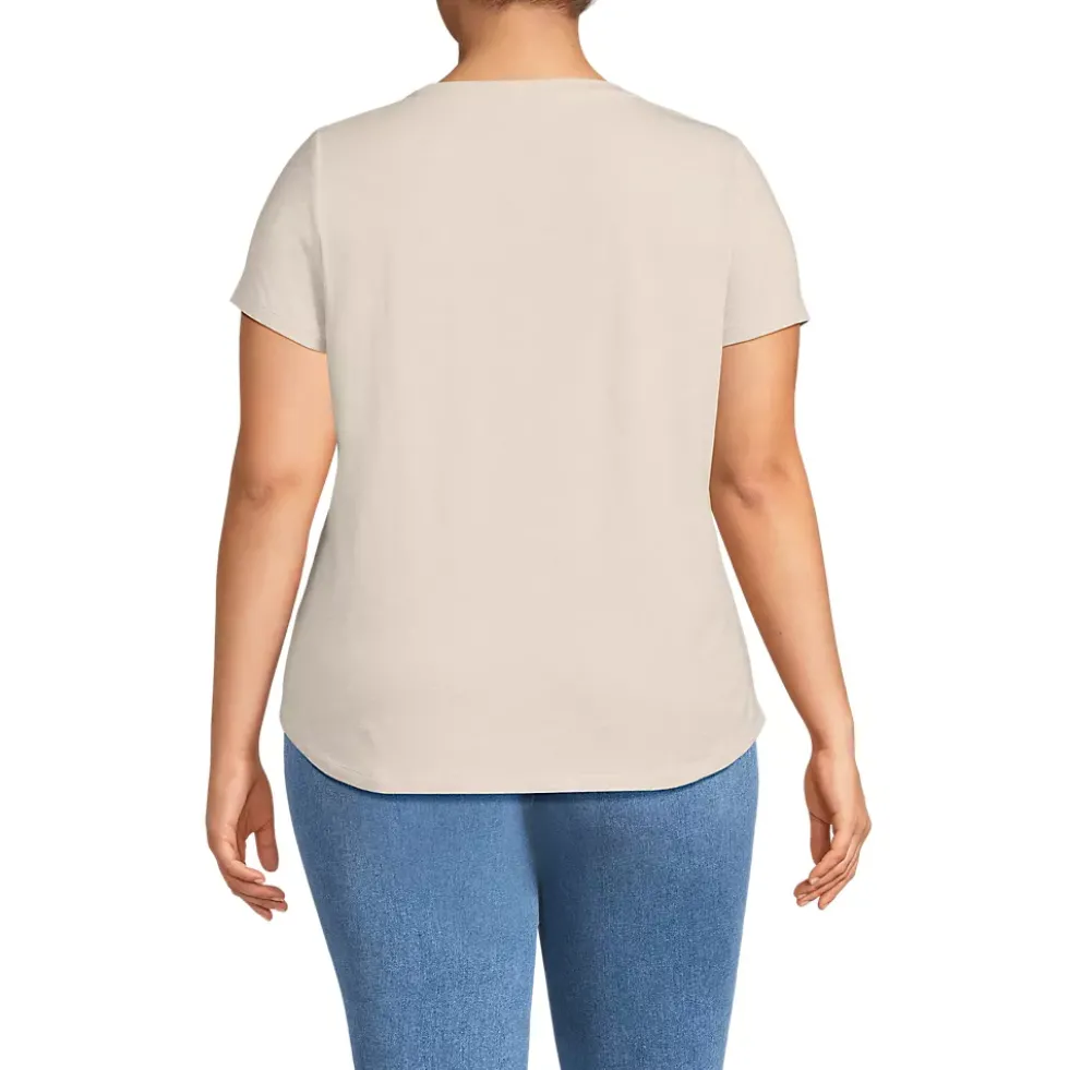 Women's Short Sleeve Lightweight Jersey Scoop Neck T-shirt