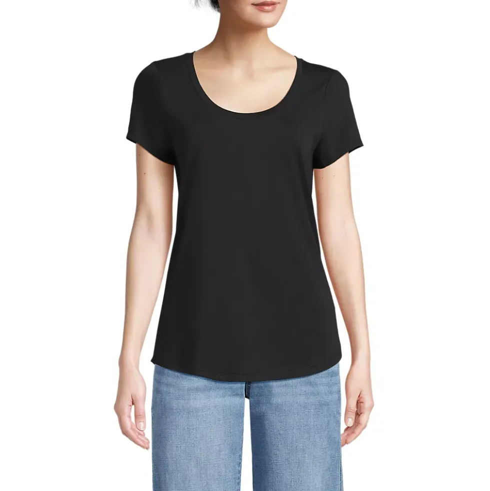 Women's Short Sleeve Lightweight Jersey Scoop Neck T-shirt