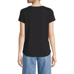 Women's Short Sleeve Lightweight Jersey Scoop Neck T-shirt