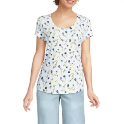 Women's Short Sleeve Lightweight Jersey Scoop Neck T-shirt