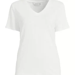 Women's Short Sleeve Linen Blend V-Neck Tee