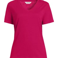 Women's Short Sleeve Linen Blend V-Neck Tee