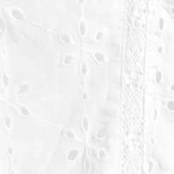 Women's Short Sleeve Mixed Media Eyelet Top