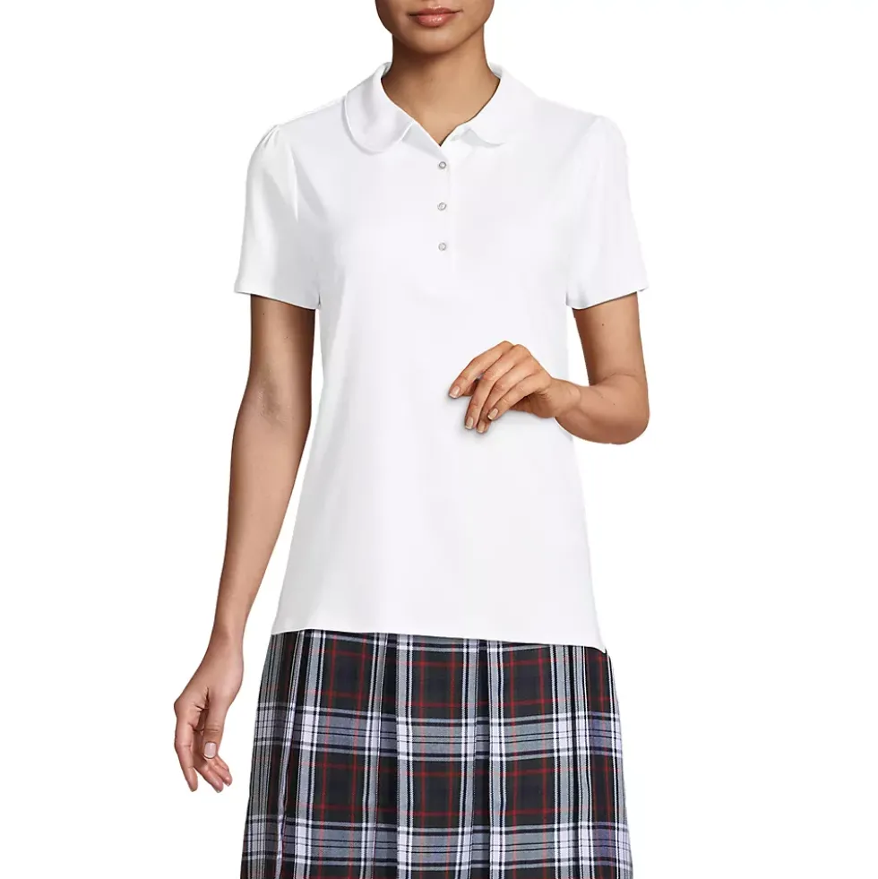 Women's Short Sleeve Peter Pan Collar Polo Shirt