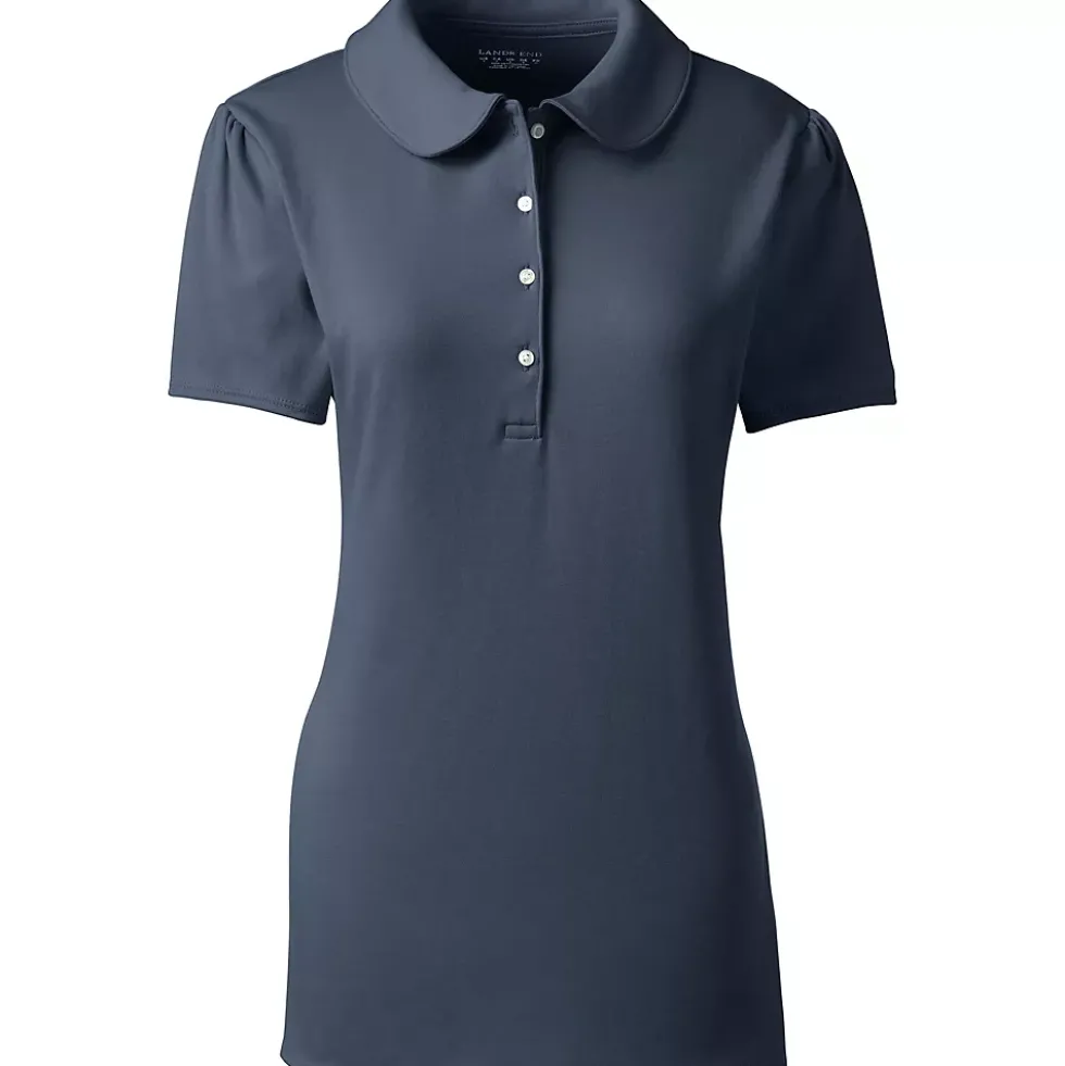 Women's Short Sleeve Peter Pan Collar Polo Shirt