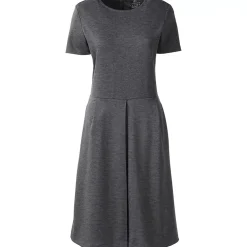 Women's Short Sleeve Ponte Dress Top of Knee