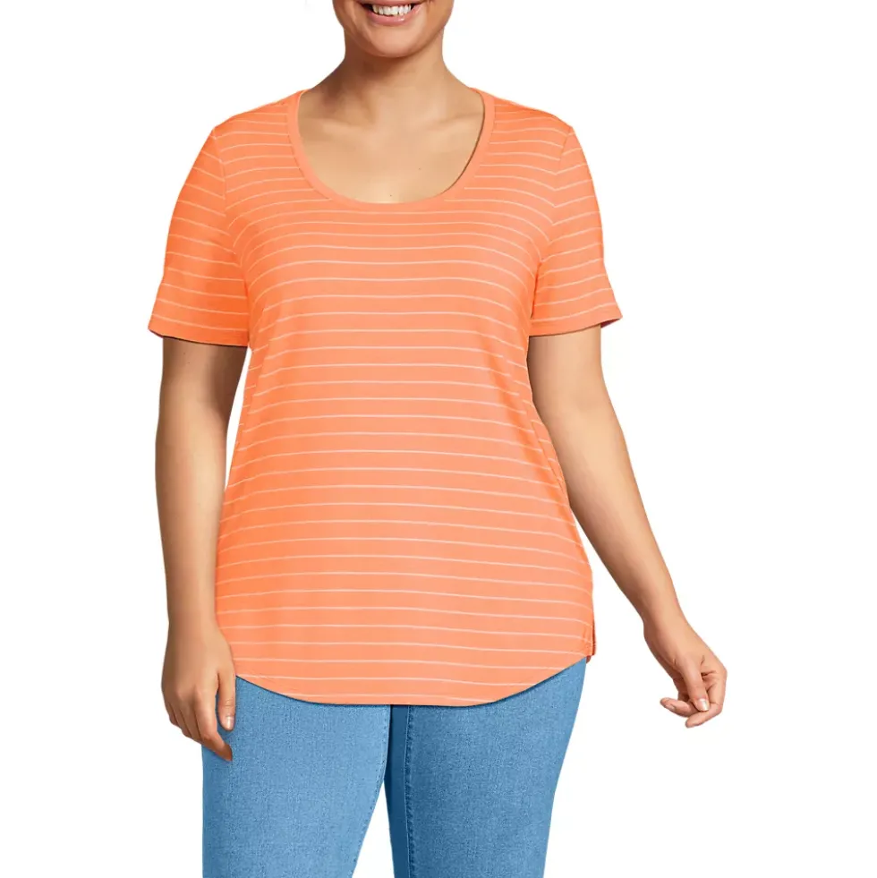 Women's Short Sleeve Power Performance Scoop Neck Curved Hem Tunic Tee