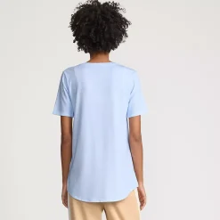 Women's Short Sleeve Power Performance Scoop Neck Curved Hem Tunic Tee