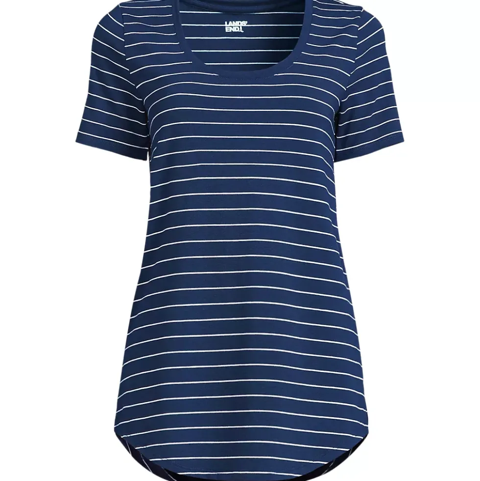 Women's Short Sleeve Power Performance Scoop Neck Curved Hem Tunic Tee