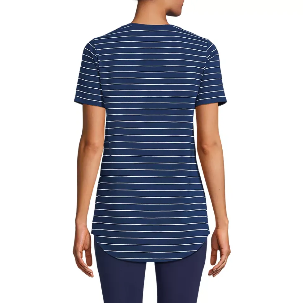 Women's Short Sleeve Power Performance Scoop Neck Curved Hem Tunic Tee