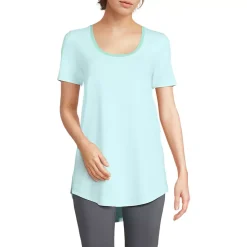 Women's Short Sleeve Power Performance Scoop Neck Curved Hem Tunic Tee