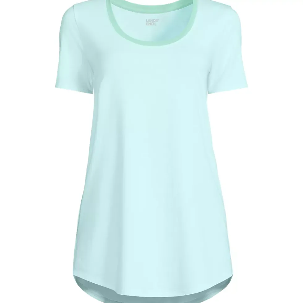 Women's Short Sleeve Power Performance Scoop Neck Curved Hem Tunic Tee