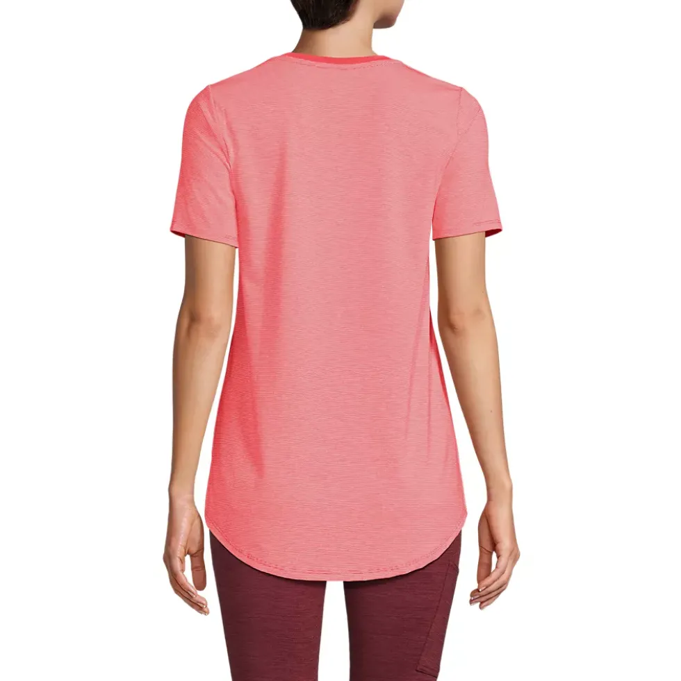Women's Short Sleeve Power Performance Scoop Neck Curved Hem Tunic Tee