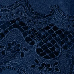 Women's Short Sleeve Slub Jersey Cutwork T-Shirt