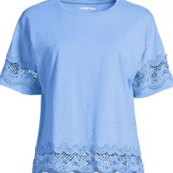 Women's Short Sleeve Slub Jersey Cutwork T-Shirt