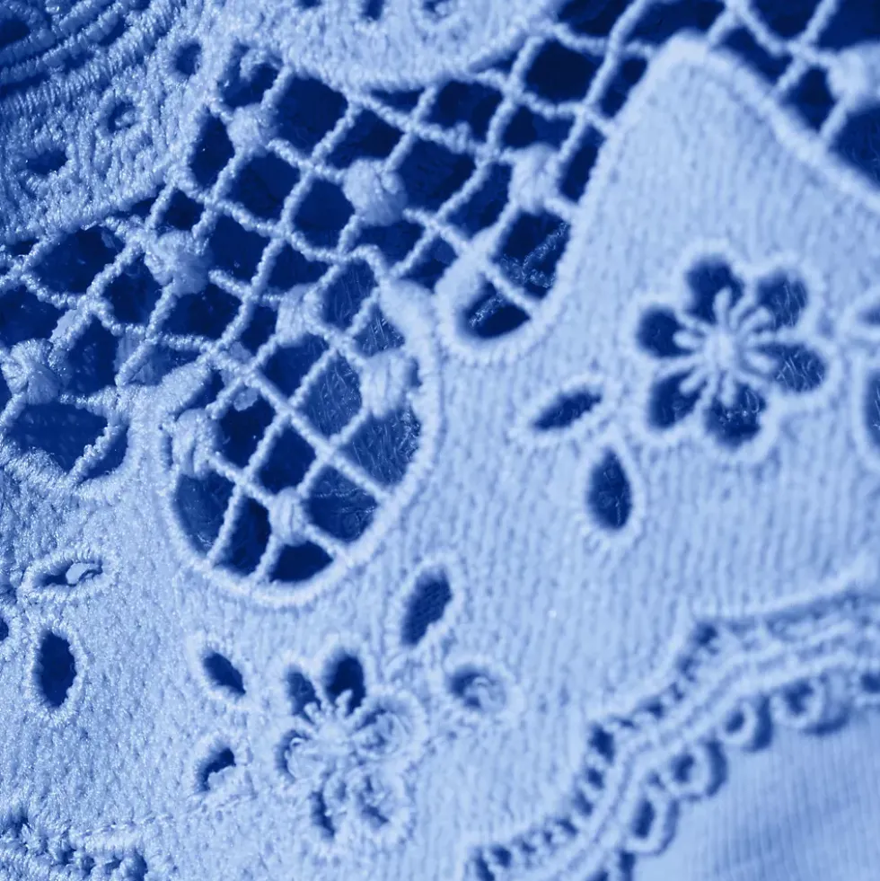 Women's Short Sleeve Slub Jersey Cutwork T-Shirt