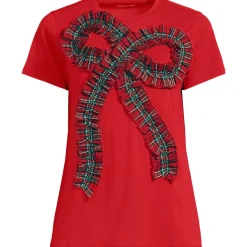 Women's Short Sleeve Supima Cotton Ruffle Bow T-Shirt