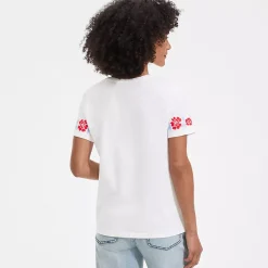 Women's Short Sleeve Supima Cotton Embroidered Crew Neck T Shirt