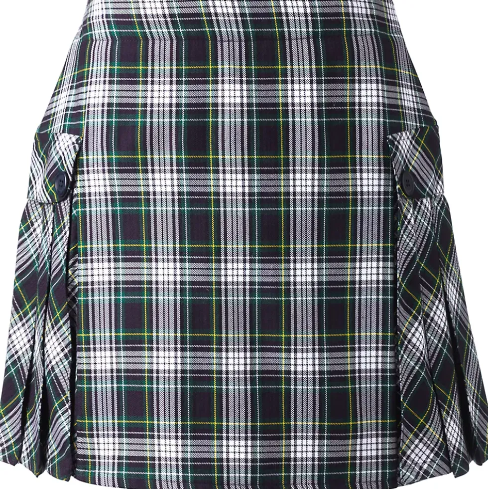 Women's Side Pleat Plaid Skort Above the Knee