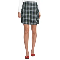 Women's Side Pleat Plaid Skort Above the Knee