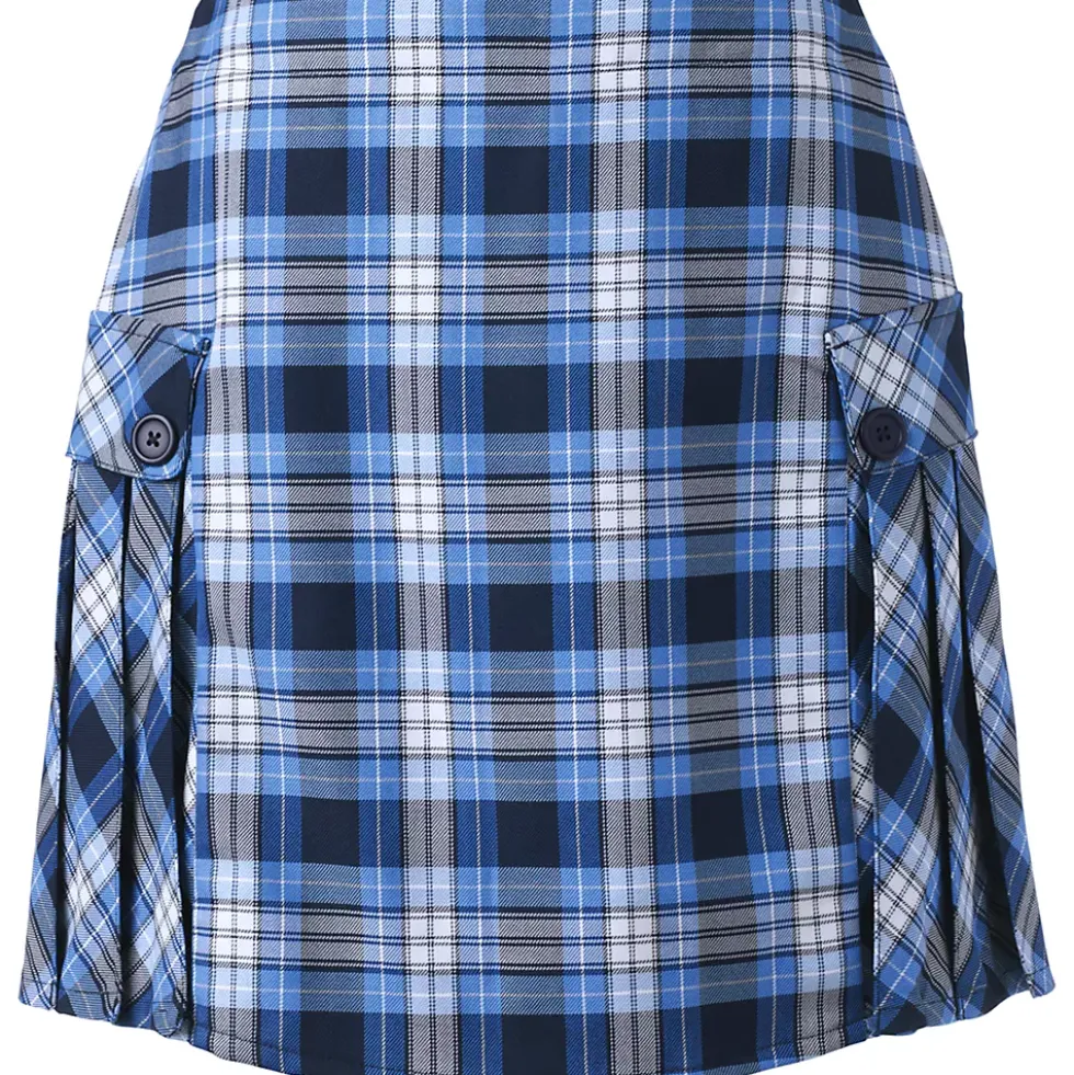 Women's Side Pleat Plaid Skort Above the Knee