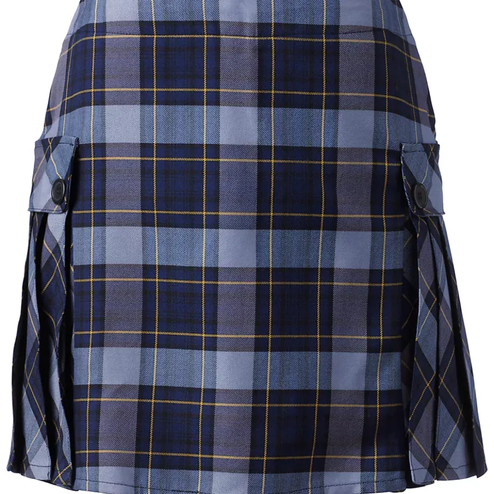 Women's Side Pleat Plaid Skort Above the Knee