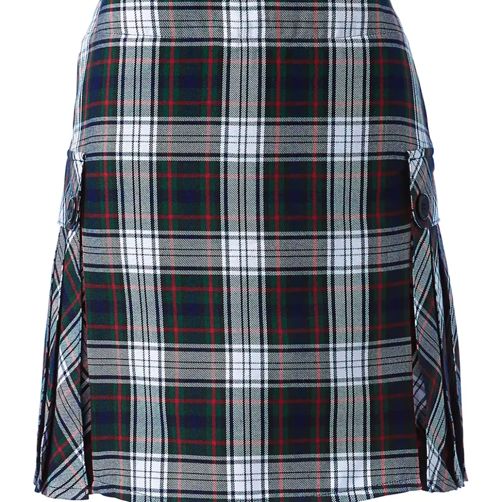 Women's Side Pleat Plaid Skort Above the Knee