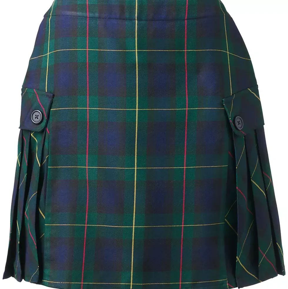 Women's Side Pleat Plaid Skort Above the Knee