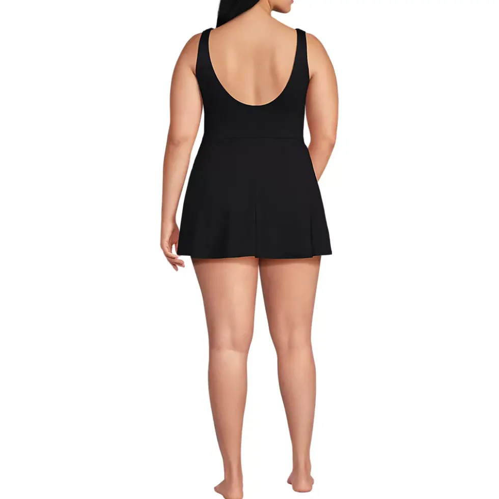 Women's Side Tie Mini Swim Dress Swimsuit
