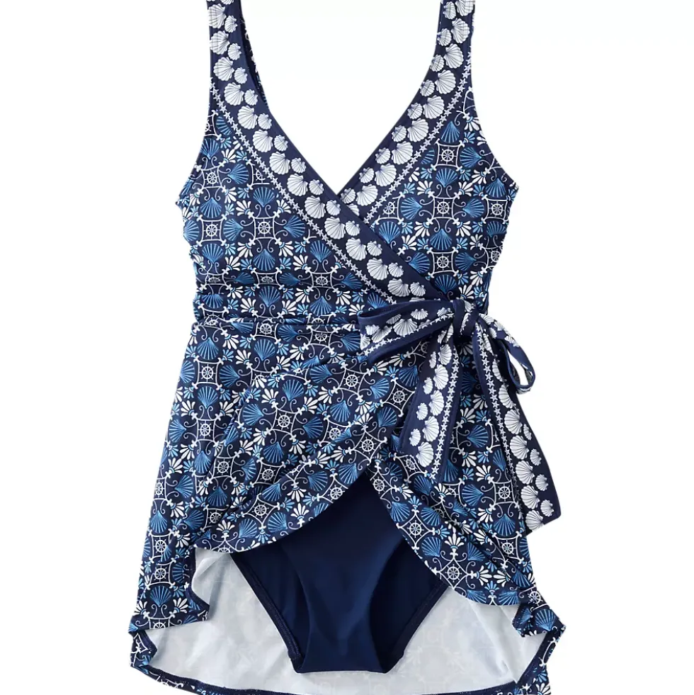 Women's Side Tie Mini Swim Dress Swimsuit