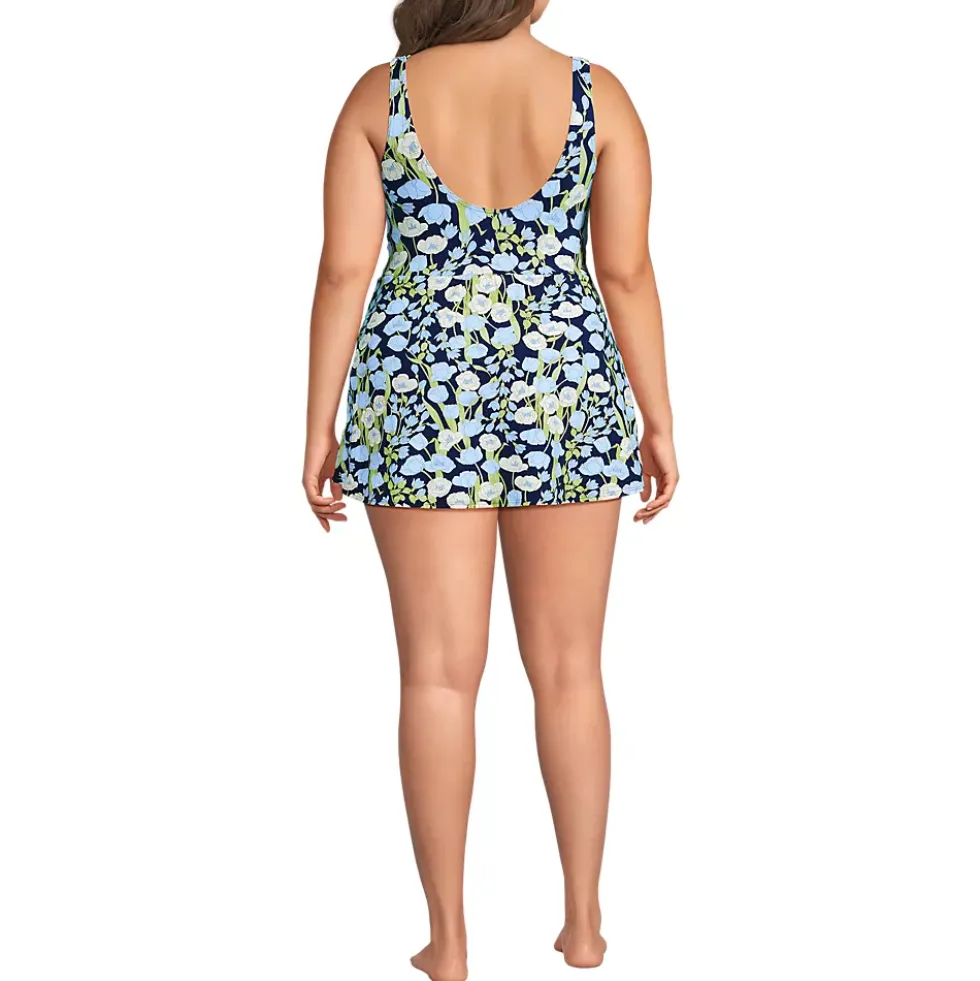 Women's Side Tie Mini Swim Dress Swimsuit