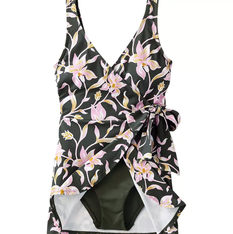 Women's Side Tie Mini Swim Dress Swimsuit