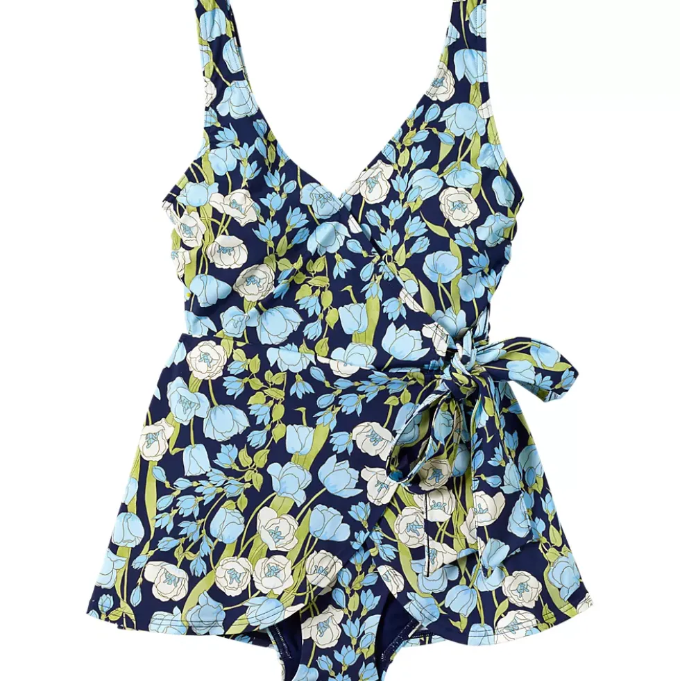 Women's Side Tie Mini Swim Dress Swimsuit