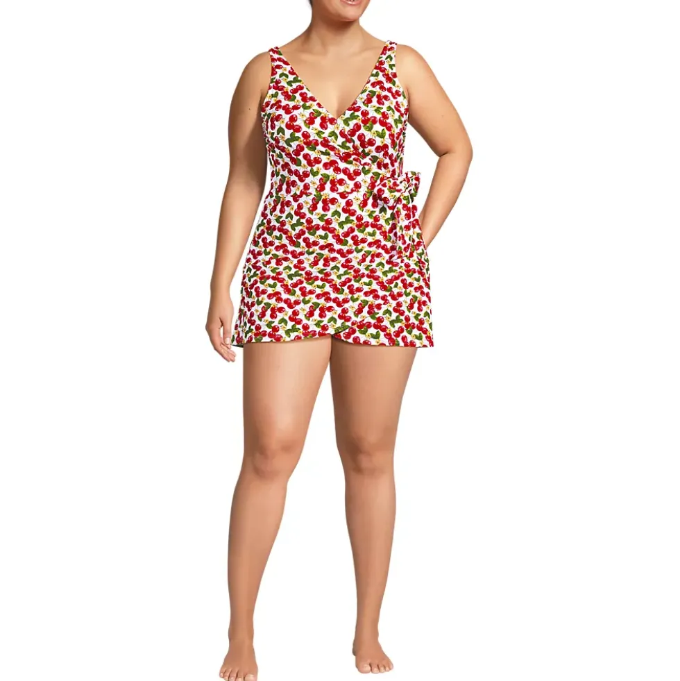 Women's Side Tie Mini Swim Dress Swimsuit