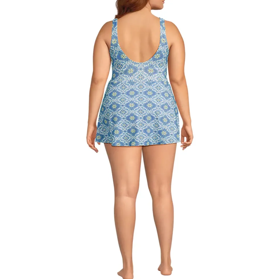 Women's Side Tie Mini Swim Dress Swimsuit