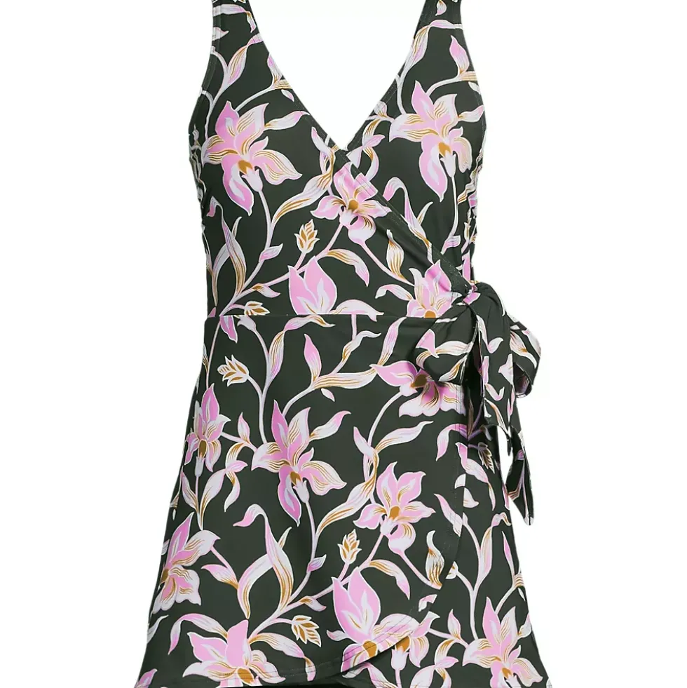 Women's Side Tie Mini Swim Dress Swimsuit
