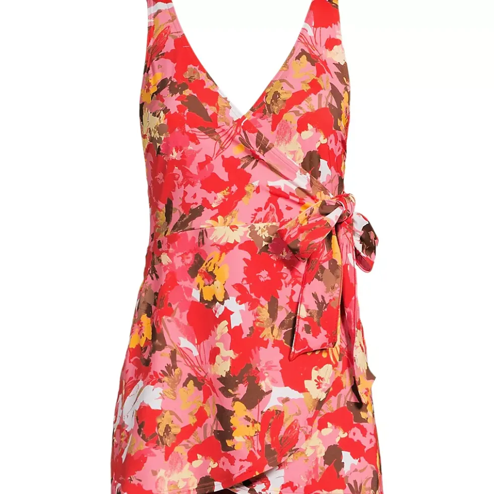 Women's Side Tie Mini Swim Dress Swimsuit