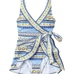 Women's Side Tie Mini Swim Dress Swimsuit