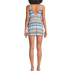 Women's Side Tie Mini Swim Dress Swimsuit