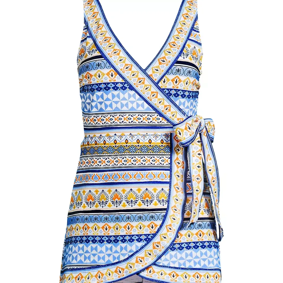 Women's Side Tie Mini Swim Dress Swimsuit