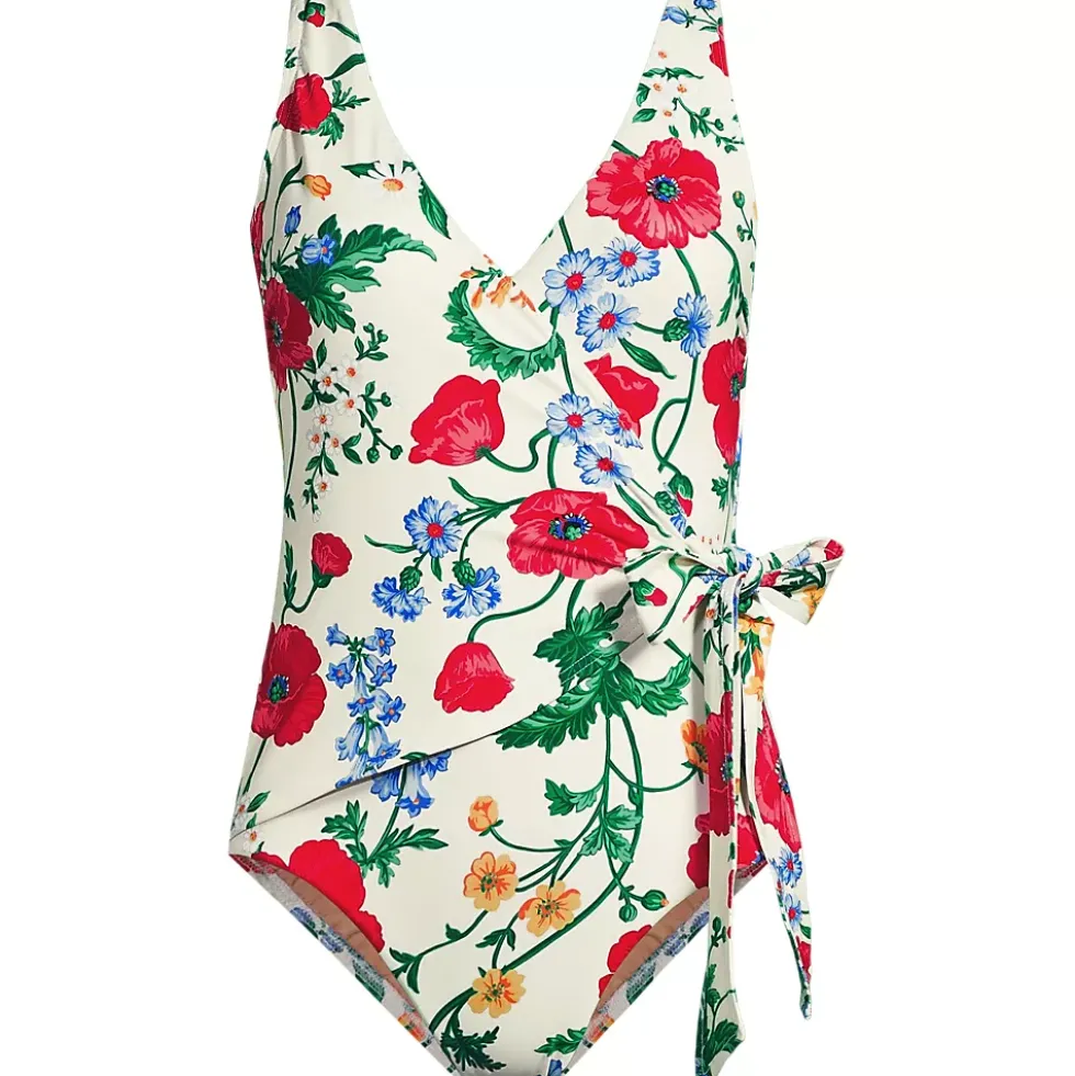 Women's Side Tie Wrap One Piece Swimsuit