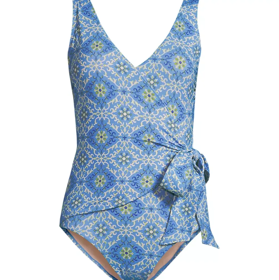 Women's Side Tie Wrap One Piece Swimsuit