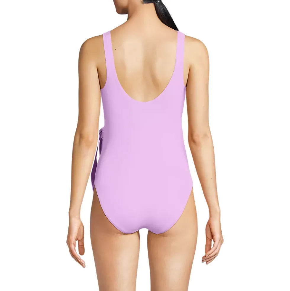 Women's Side Tie Wrap One Piece Swimsuit