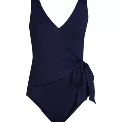 Women's Side Tie Wrap One Piece Swimsuit