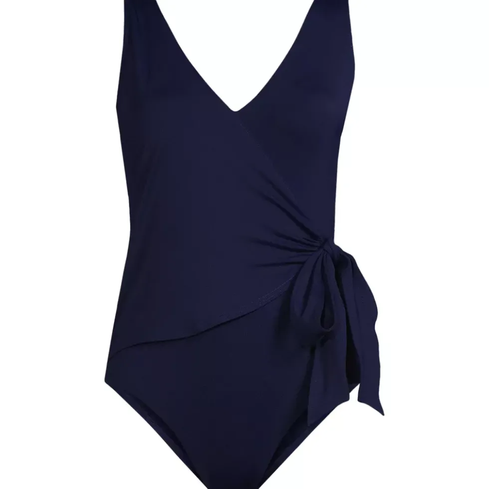 Women's Side Tie Wrap One Piece Swimsuit