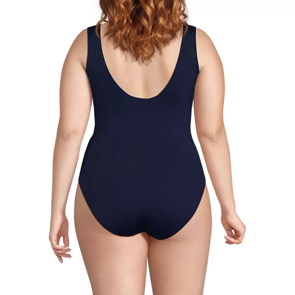 Women's Side Tie Wrap One Piece Swimsuit